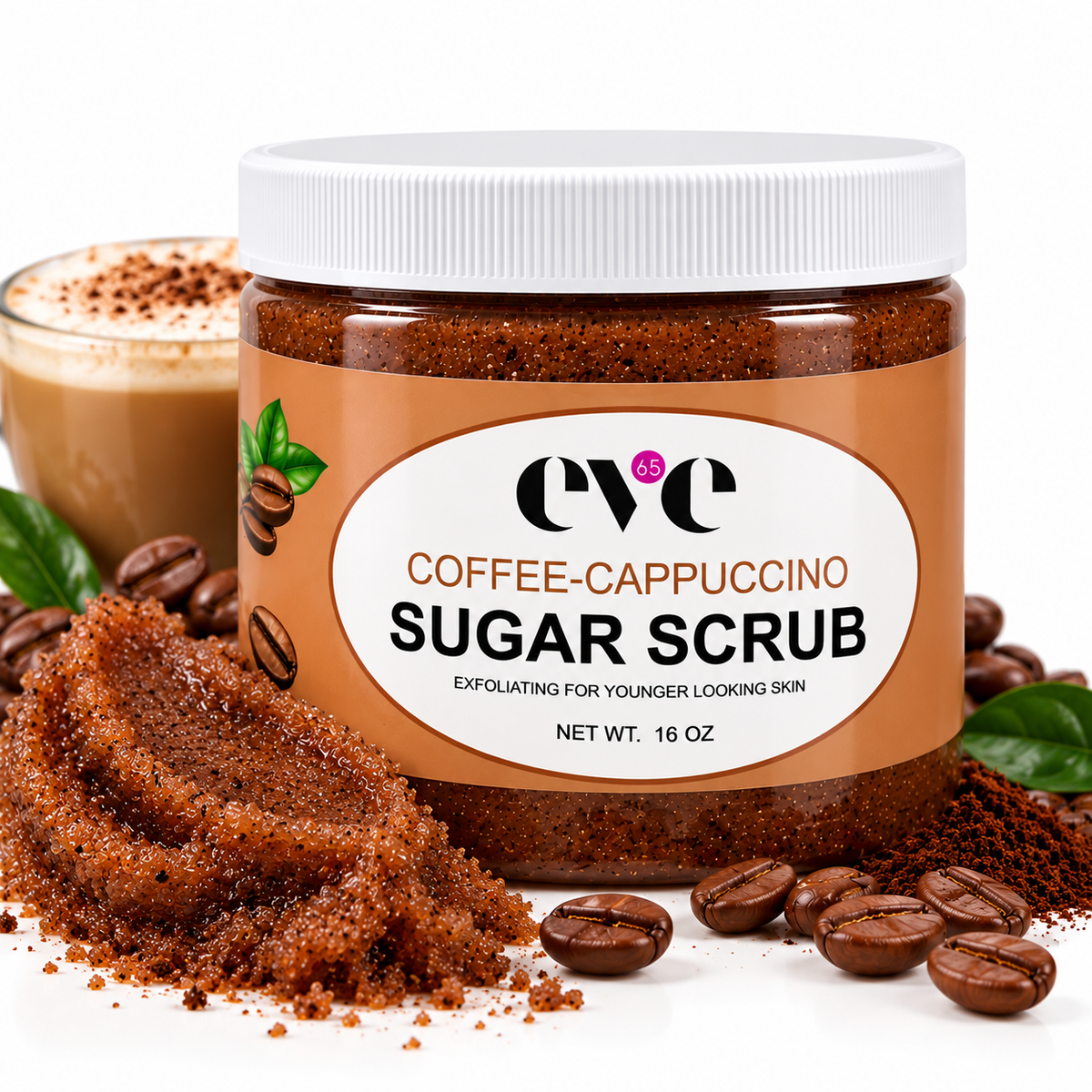 Coffee-Cappuccino Sugar Scrub – 16 oz